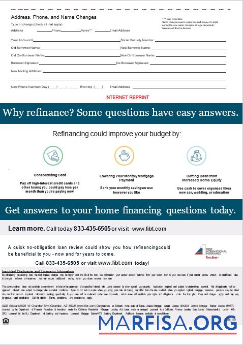 Realistic USA First International Bank & Trust bank mortgage statement in Word and PDF formats, 3 pages 3 example